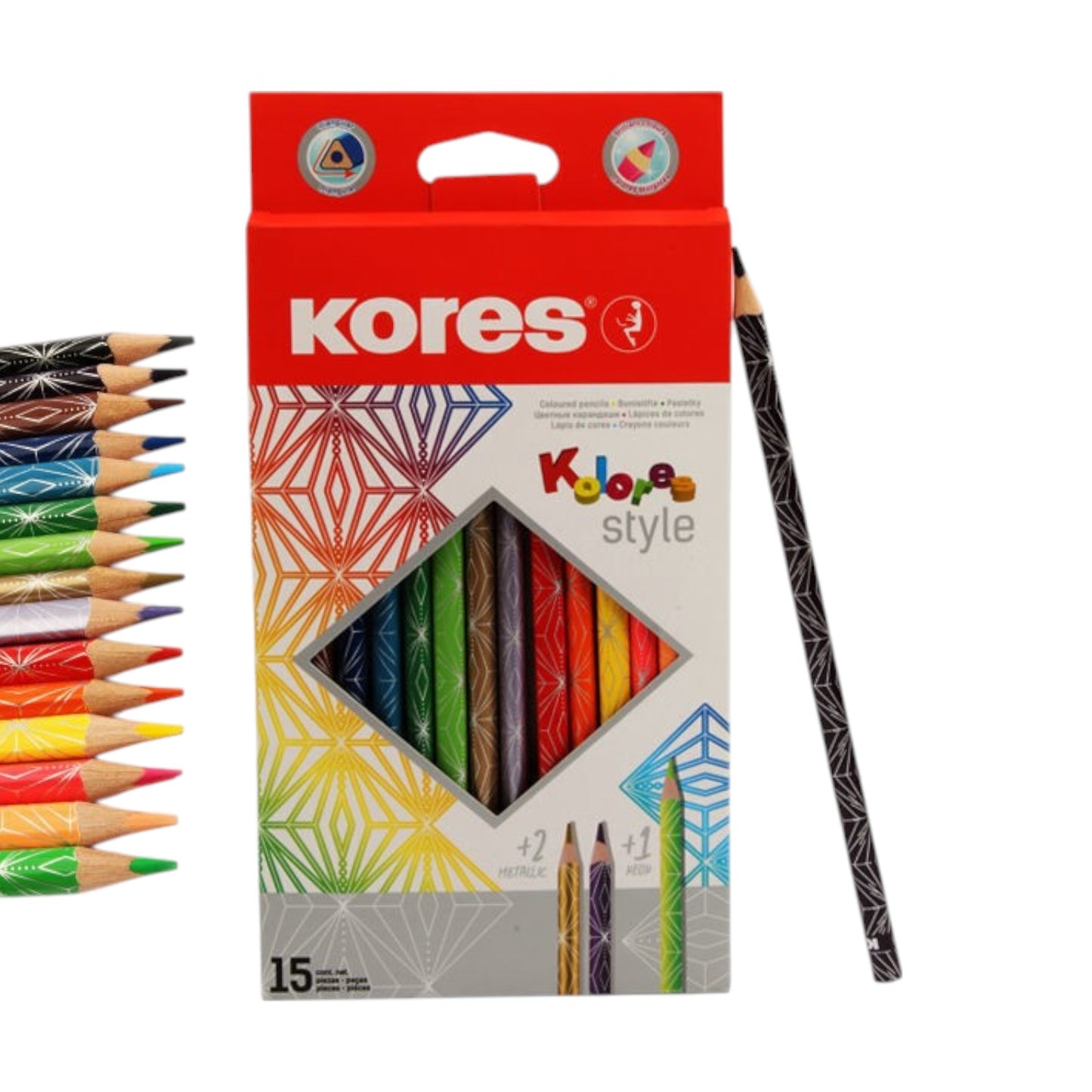 Kores Wooden pencils, 15 pieces, Style