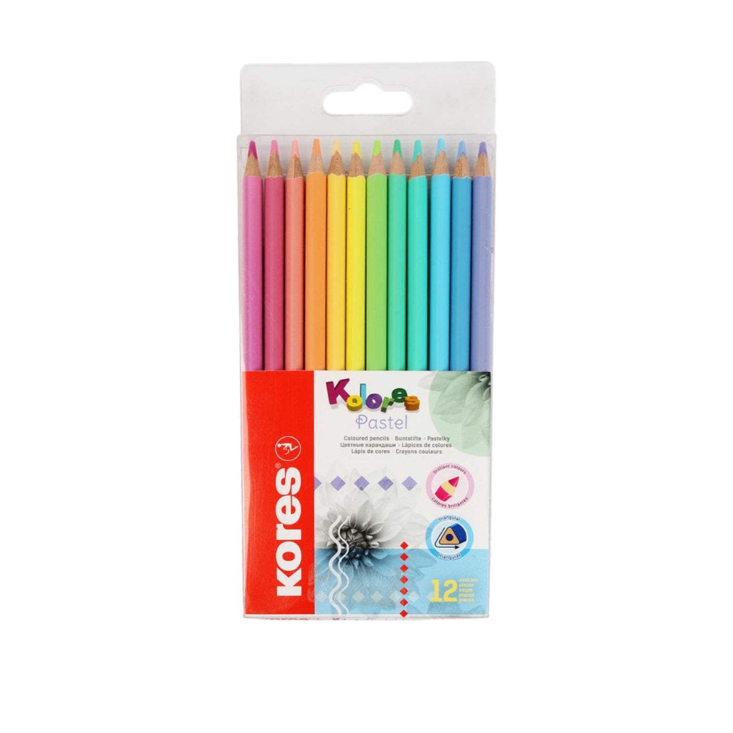 Kores  Wooden pencils, 12 pieces, Pastel