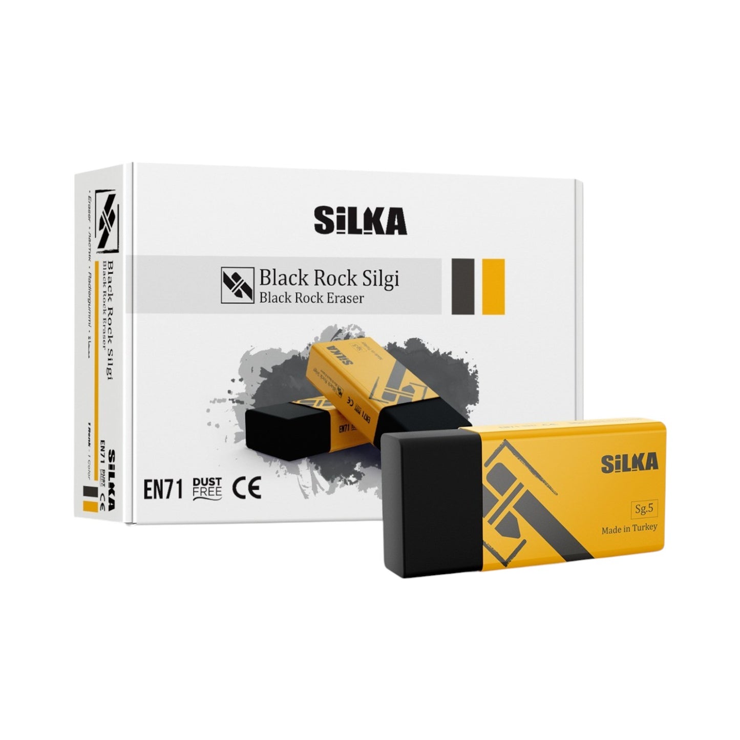 Silka 6 exam eraser – Set of 30 pieces/small – Black