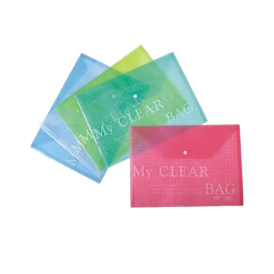 My Clear Envelope Folder with Button, Size A4 - W-209FC