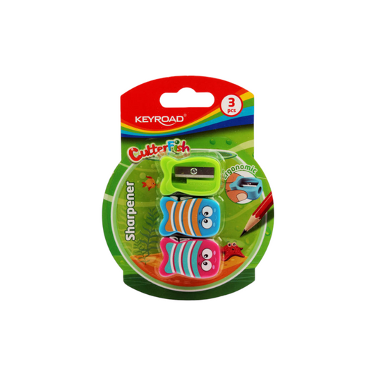 Sharpener 3 Pieces Plastic Fish-shaped Keyroad