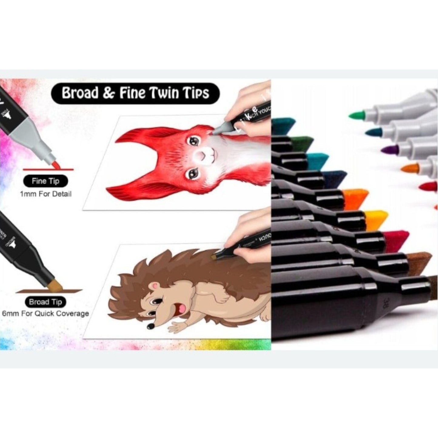 Markers Brush Dual Tip Brush & Chisel Tip Art Marker