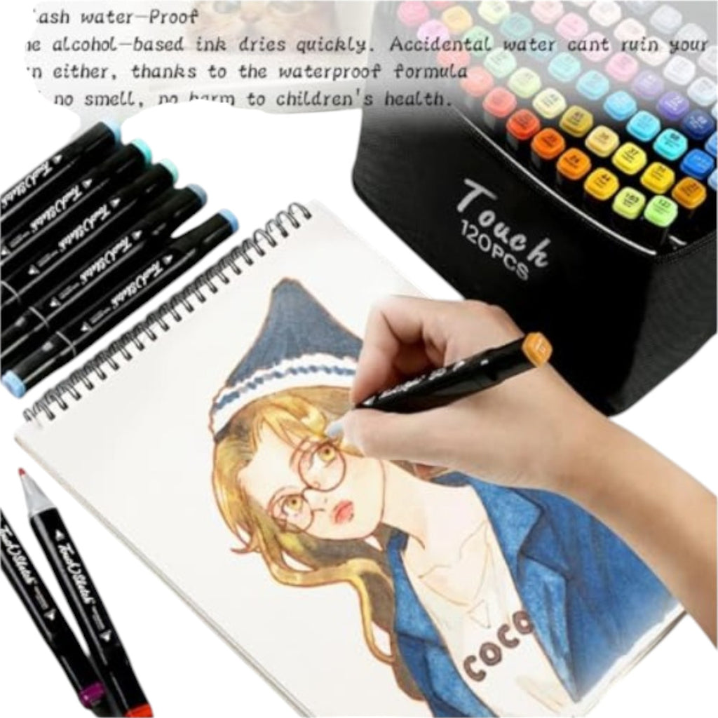 Markers Brush Dual Tip Brush & Chisel Tip Art Marker