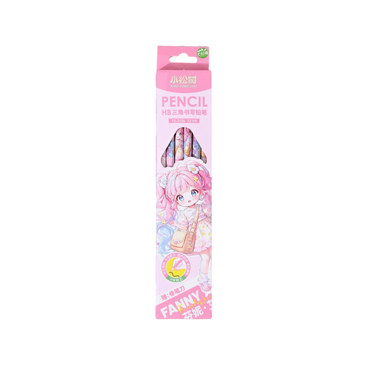 Pencils HB 12 Pack With sharpener - Kawaii Japanese Anime