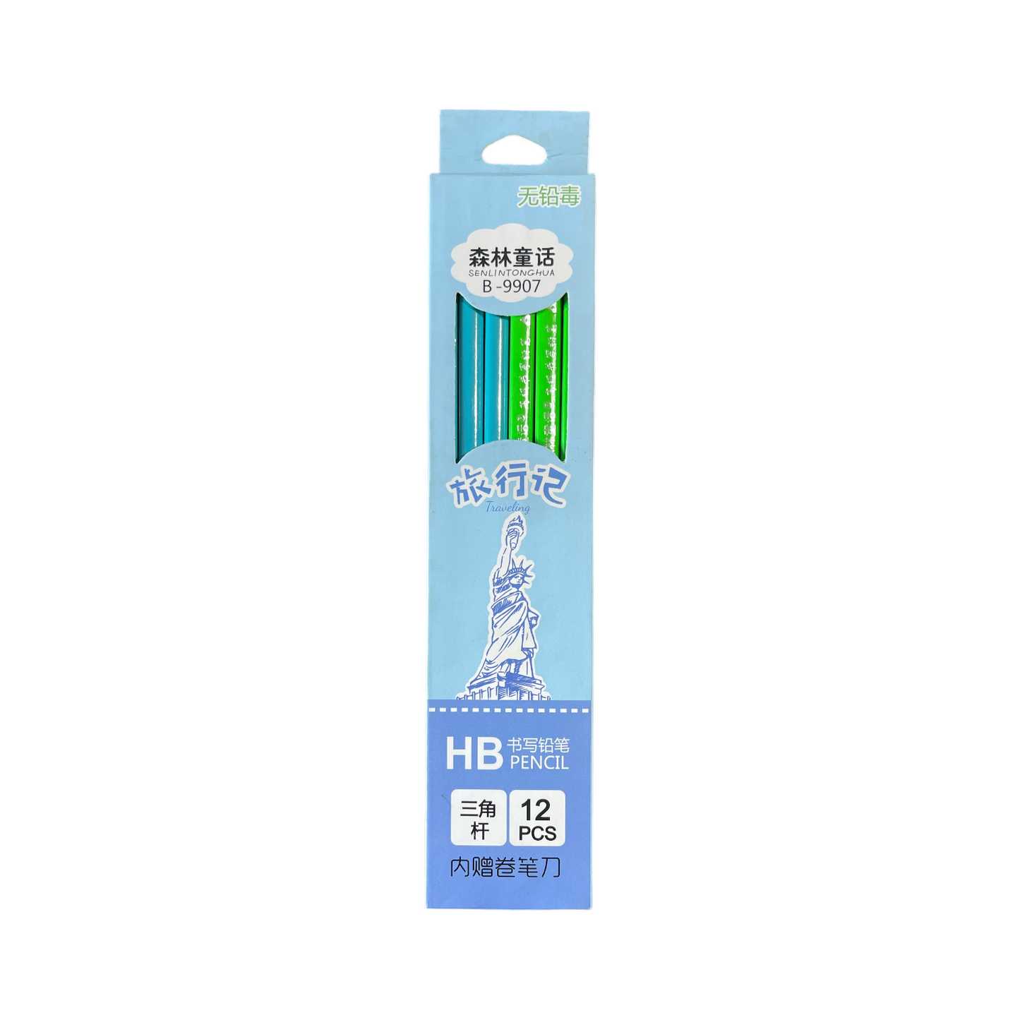 Pencils HB 12 Pack With sharpener - Kawaii Japanese Anime