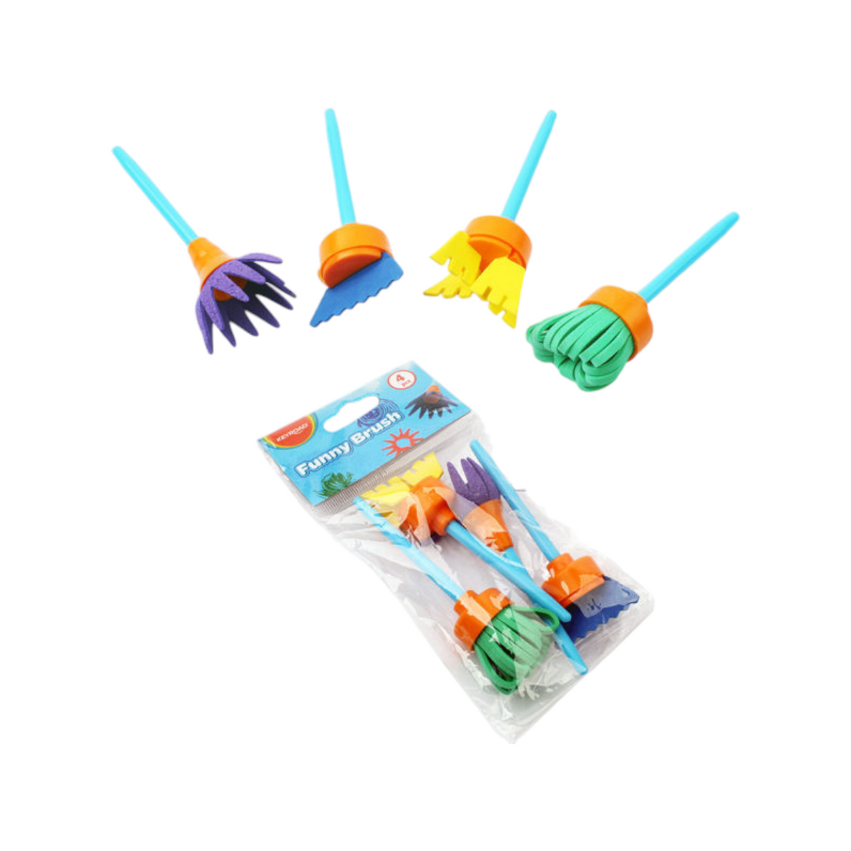 Paint brushes set of 4 pieces in different forms Keyroad Model KR971858