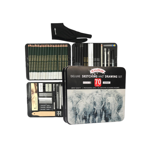 KALOUR Art Premium Sketching Graphite Charcoal Drawing Pencil Set- 70 pcs