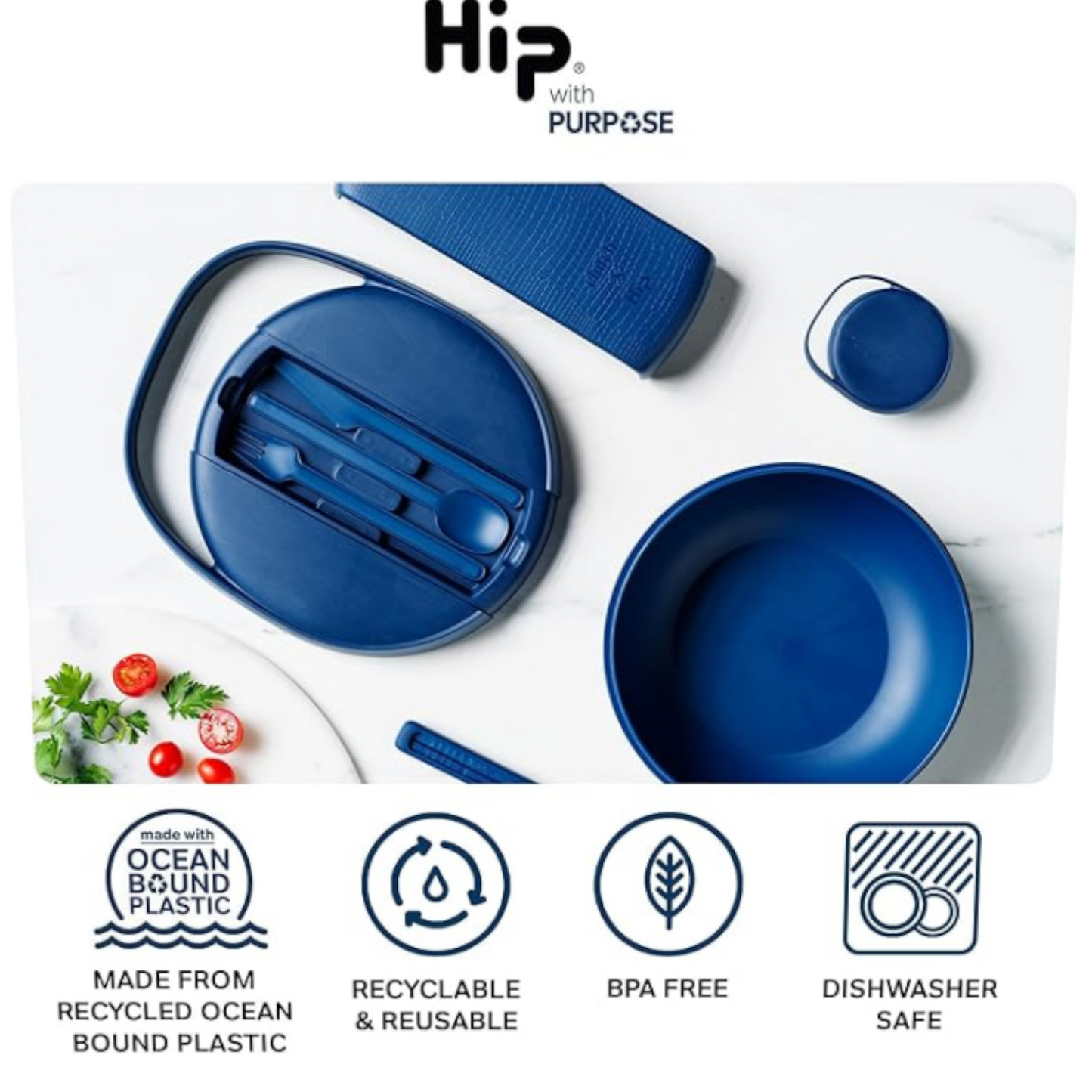 Portable Lunchbox & Cutlery Set - 1.4L / 47oz Capacity