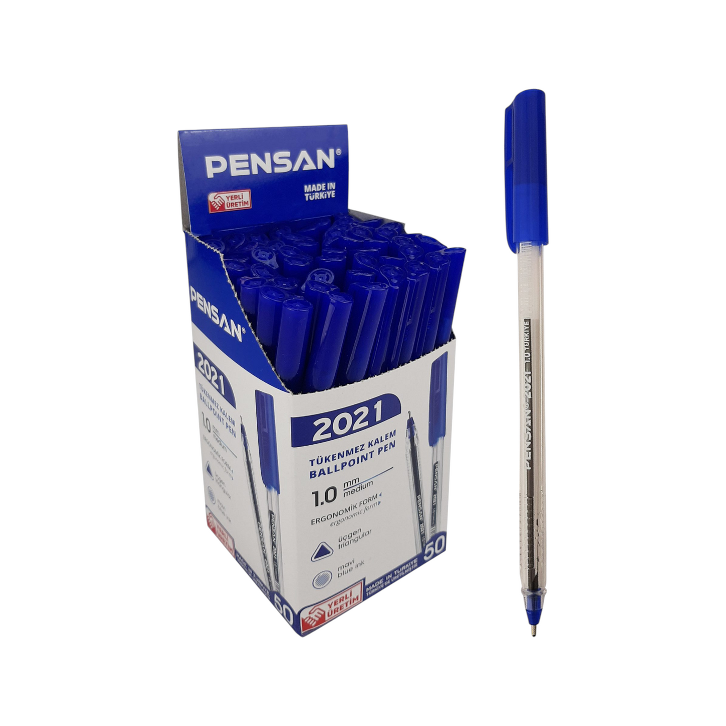 Pensan 2021 – 1.0 mm. Ballpoint Pen – Pack of 50-blue