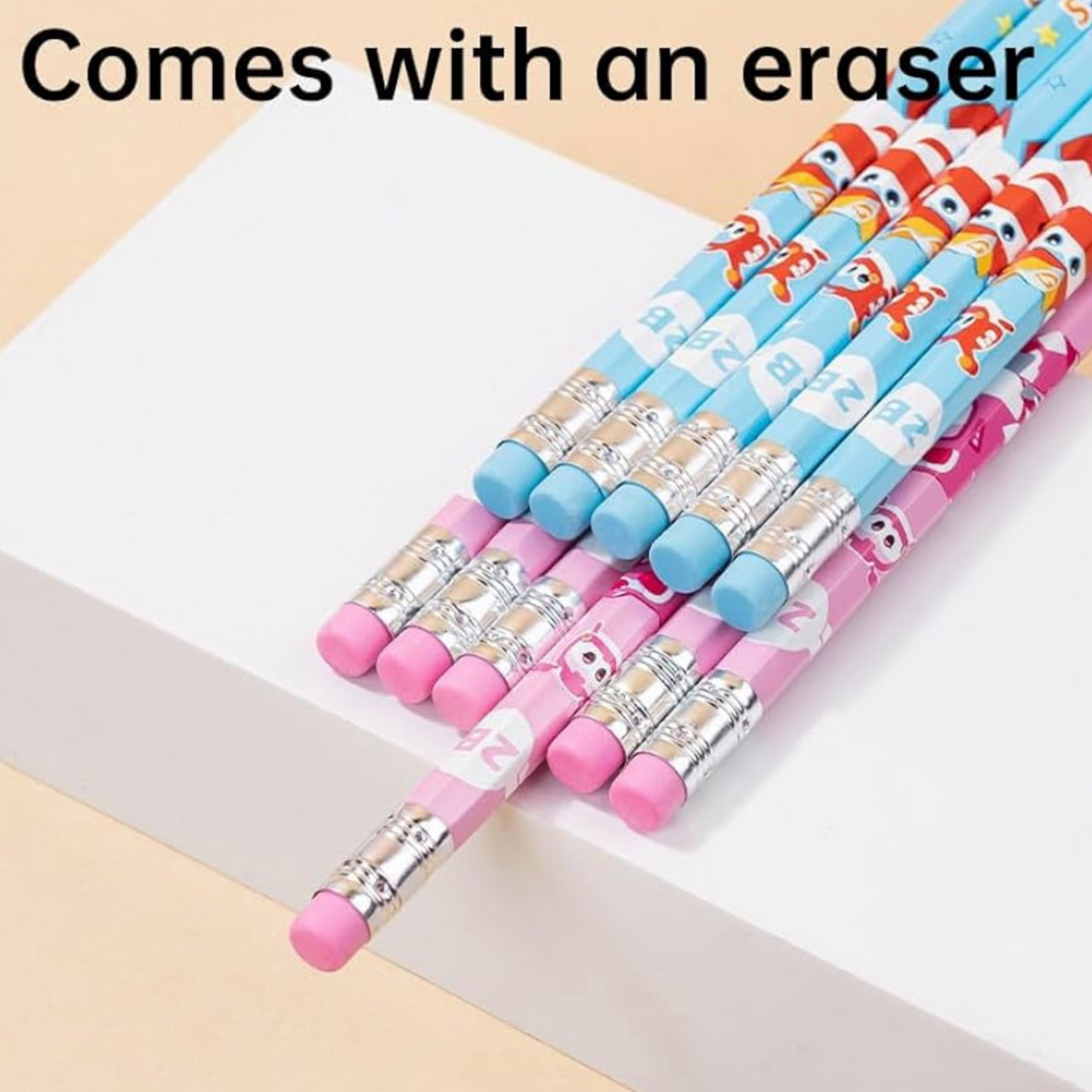 Deli EU53500 Graphite 2B Pencil with Eraser, 8 mm Diamter x 188 mm Length, Assorted