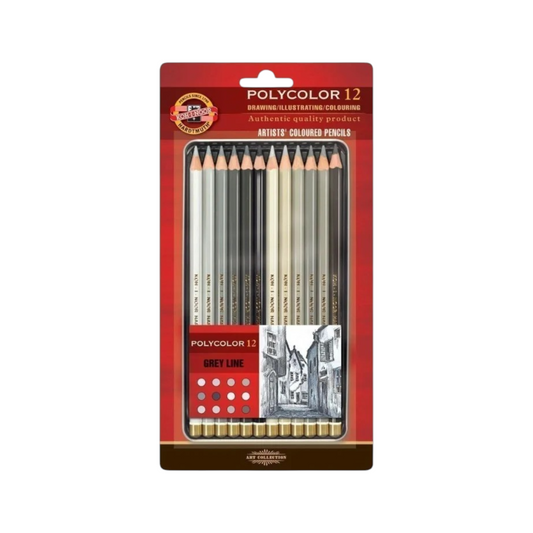 Koh-I-Noor Polycolor 12 Artists' Coloured Pencils 3822/13