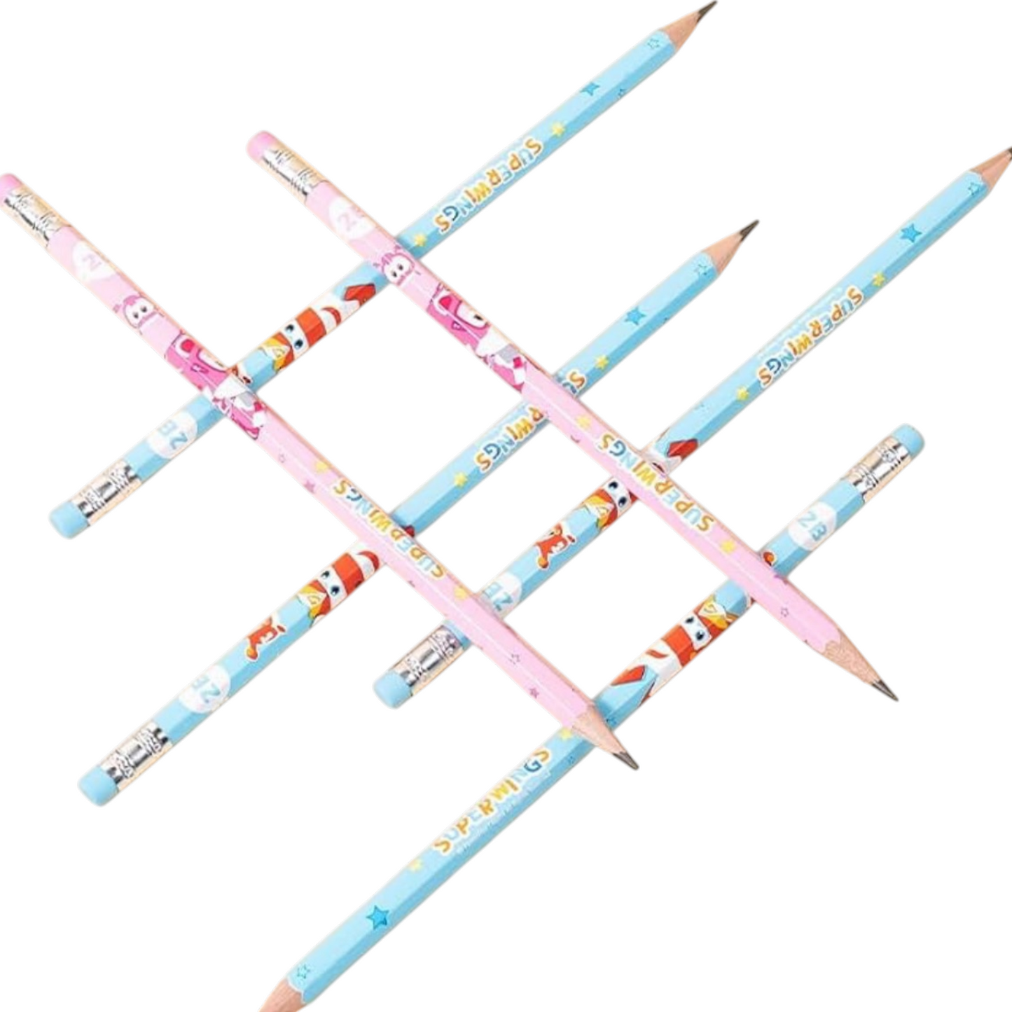 Deli EU53500 Graphite 2B Pencil with Eraser, 8 mm Diamter x 188 mm Length, Assorted