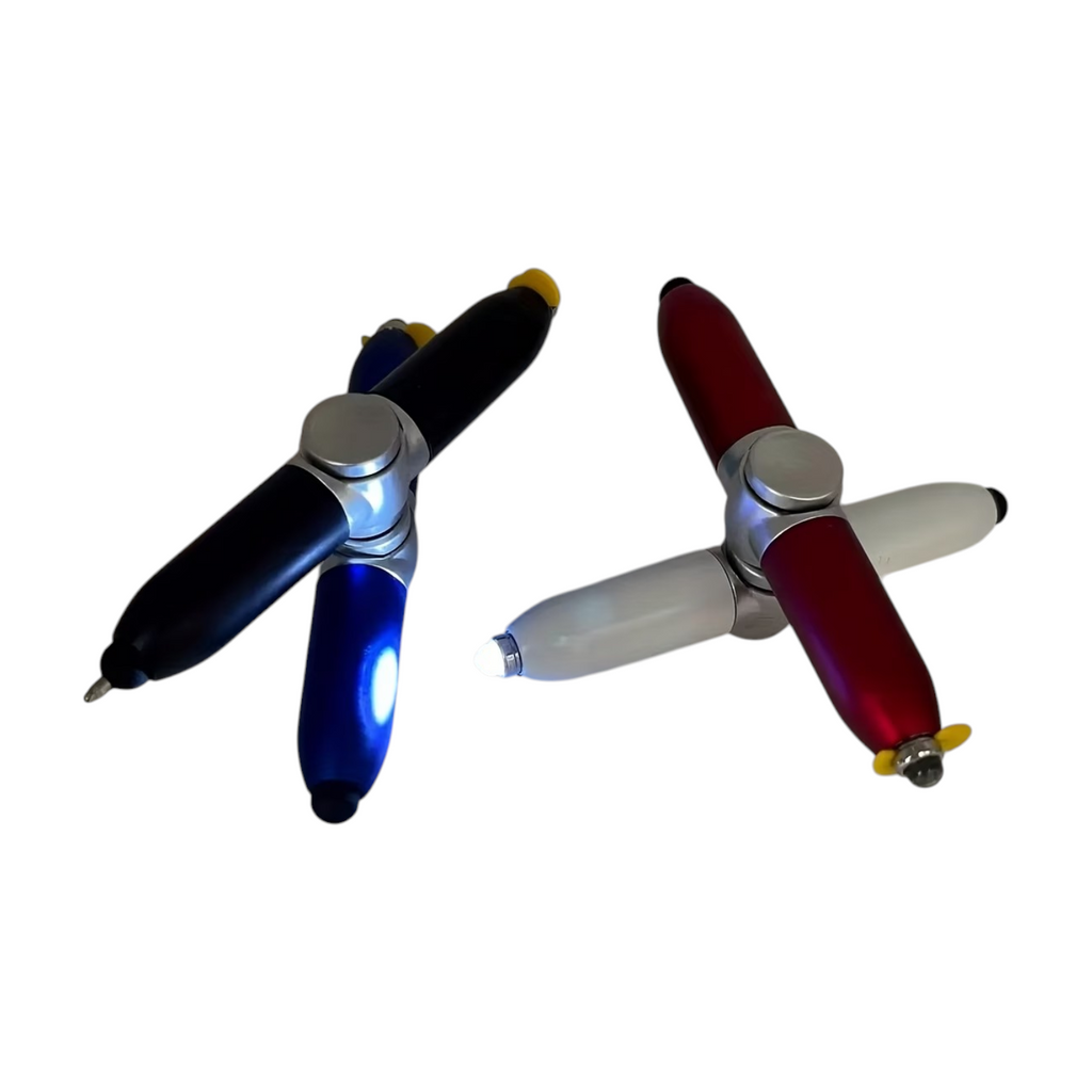 Rotating Fidget Spinner Ballpoint Pen with LED Light, - 1 Pen