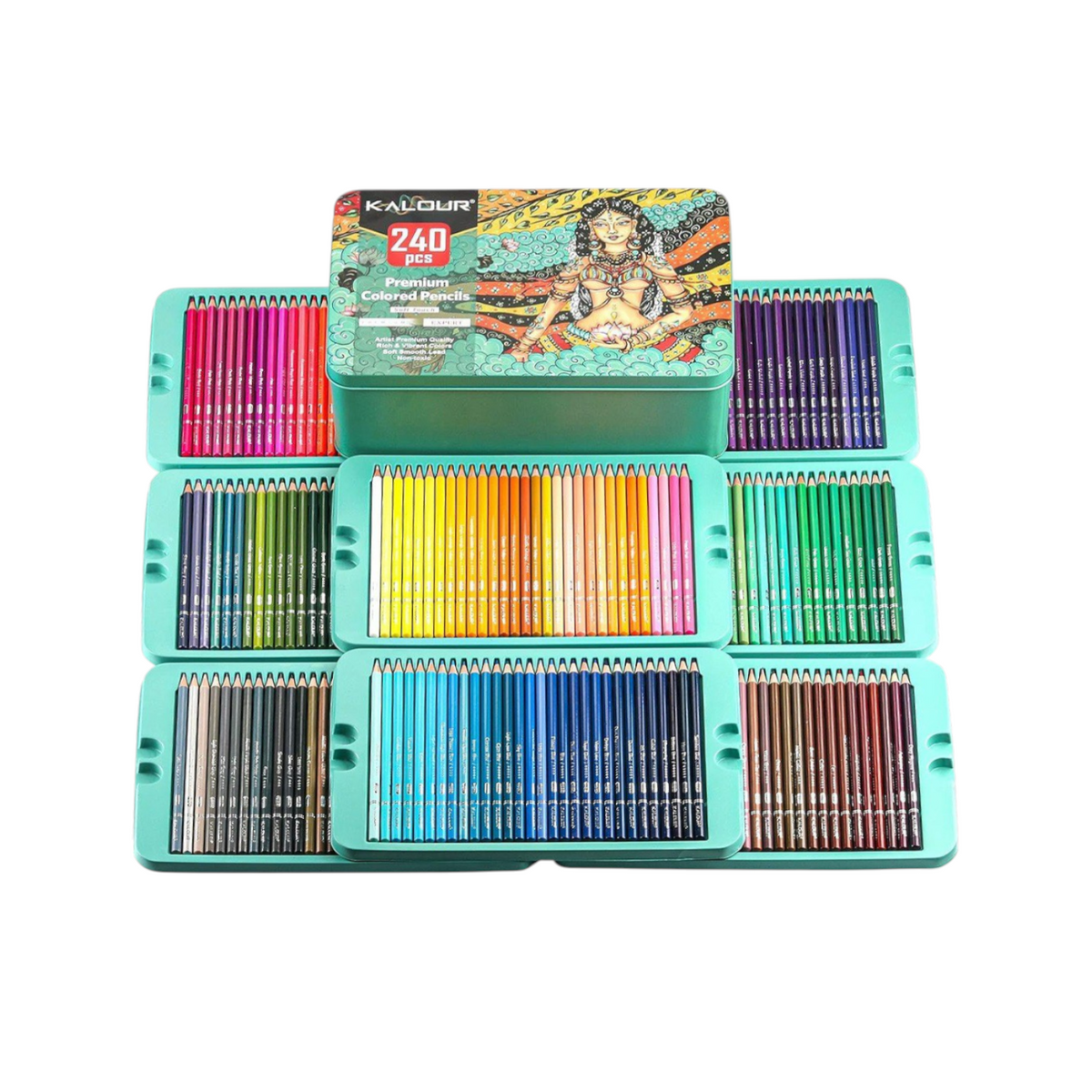 Professional Colored Pencils, Set of 240 Colors