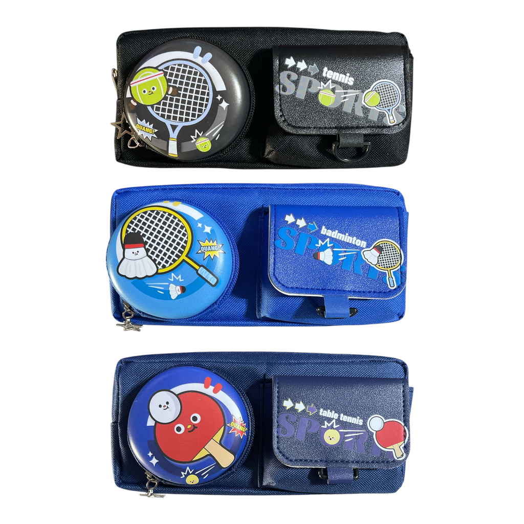 Badminton Sports Pencil Case – Large Capacity
