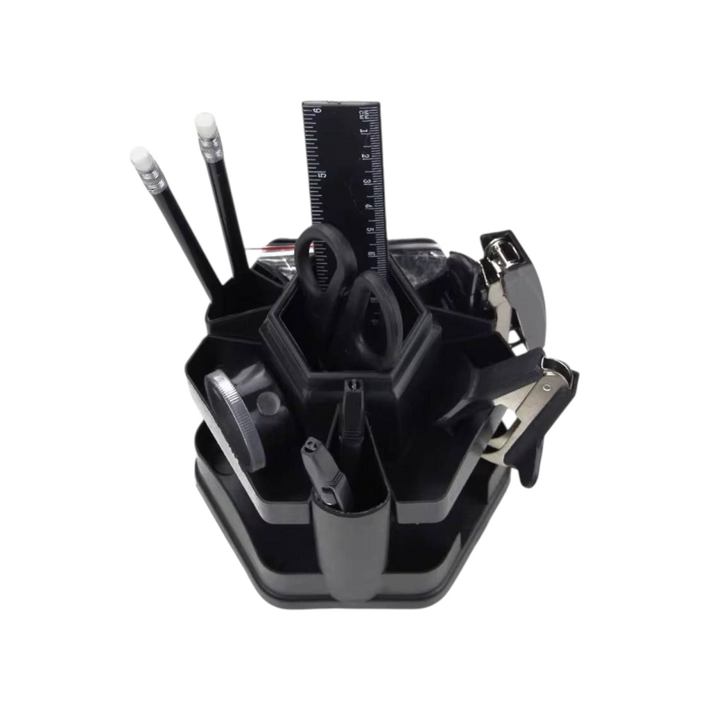 A movable Plastic Desk Organizer - Comes With Various Tools