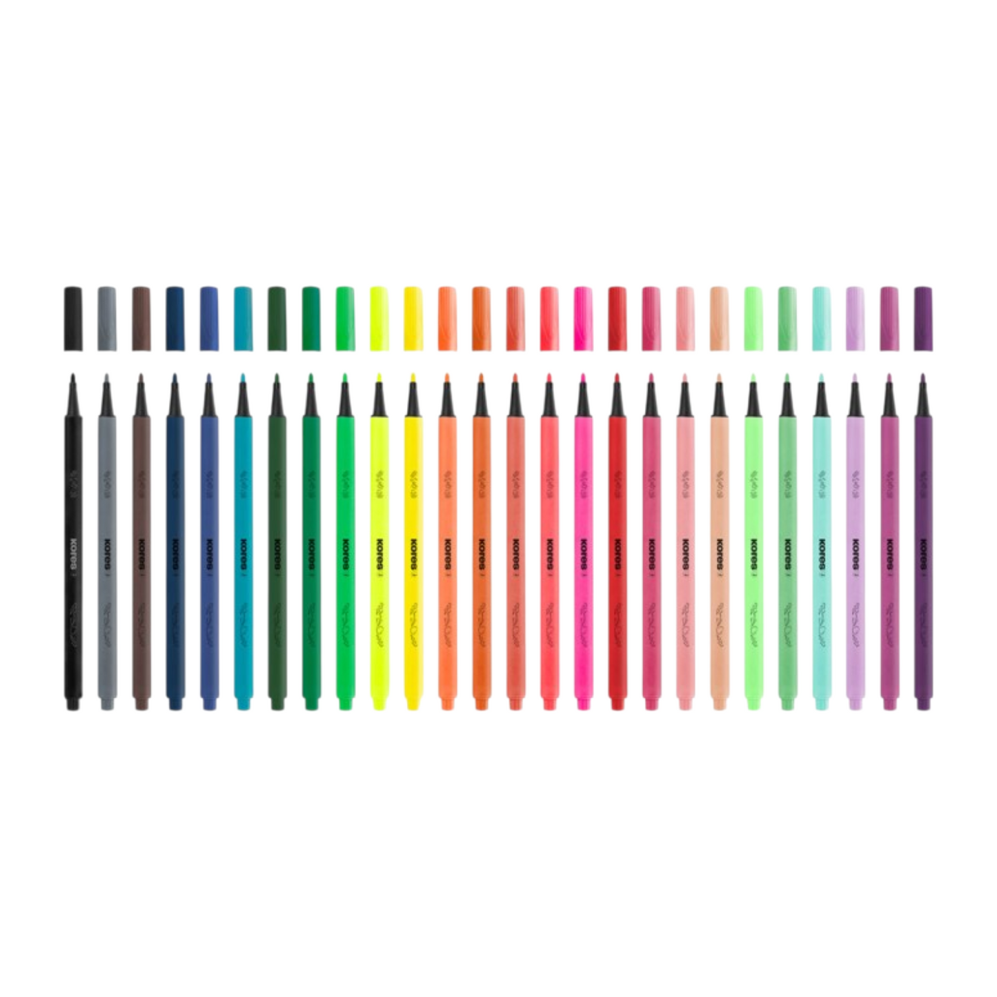 Kores K-Beats Premium Felt Tip Pens, 26 Pieces