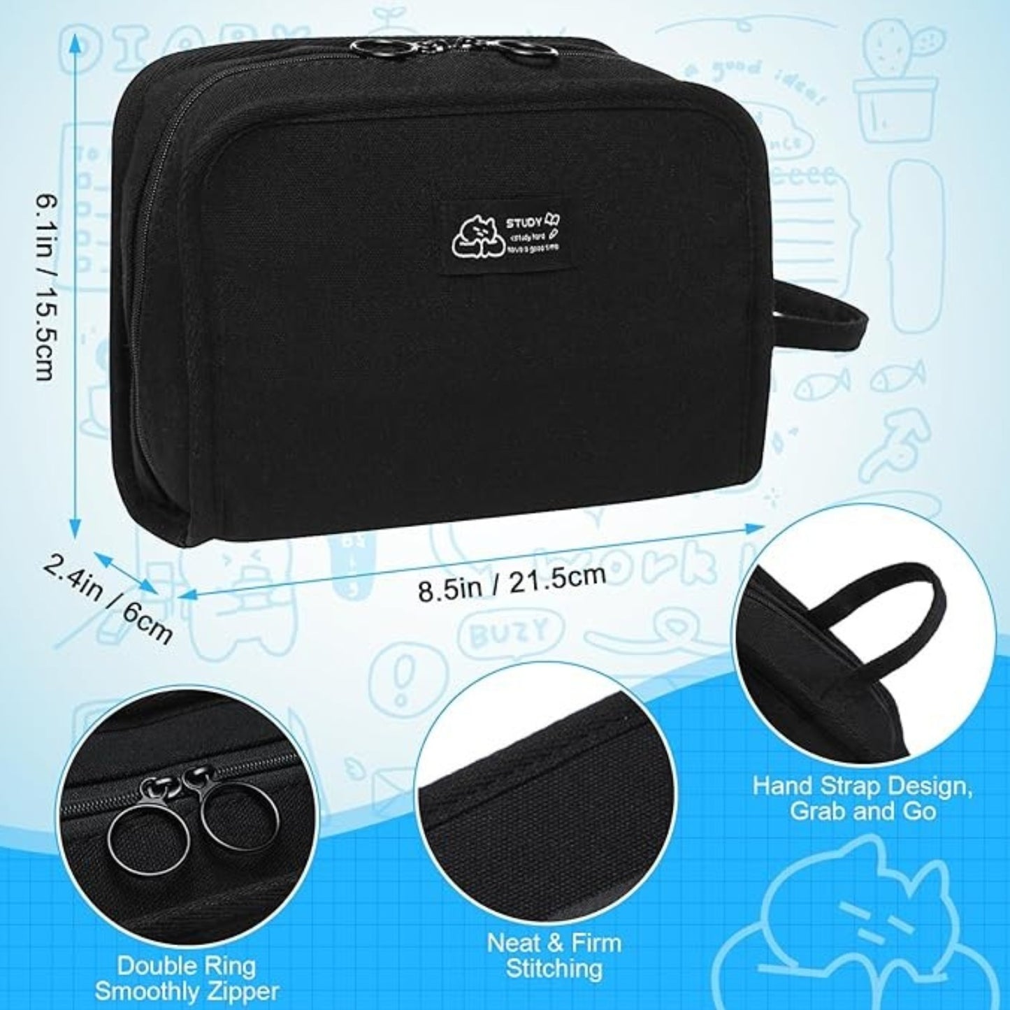 Large Pencil Case Organizer Pencil Case Aesthetic with 11 Zones