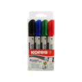 Whiteboard Marker Set 4 Colors – Round Ti Kores Model 20845