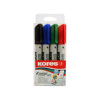 Whiteboard Marker Set 4 Colors – Round Ti Kores Model 20845