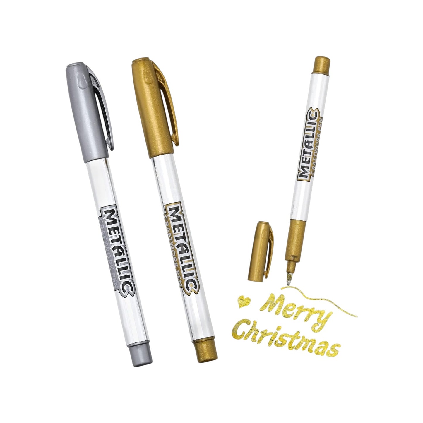 Gold & Silver Ink Metallic Marker Pens, Shiny Highlight Pens
