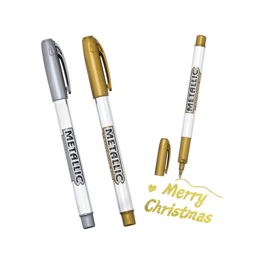 Gold & Silver Ink Metallic Marker Pens, Shiny Highlight Pens