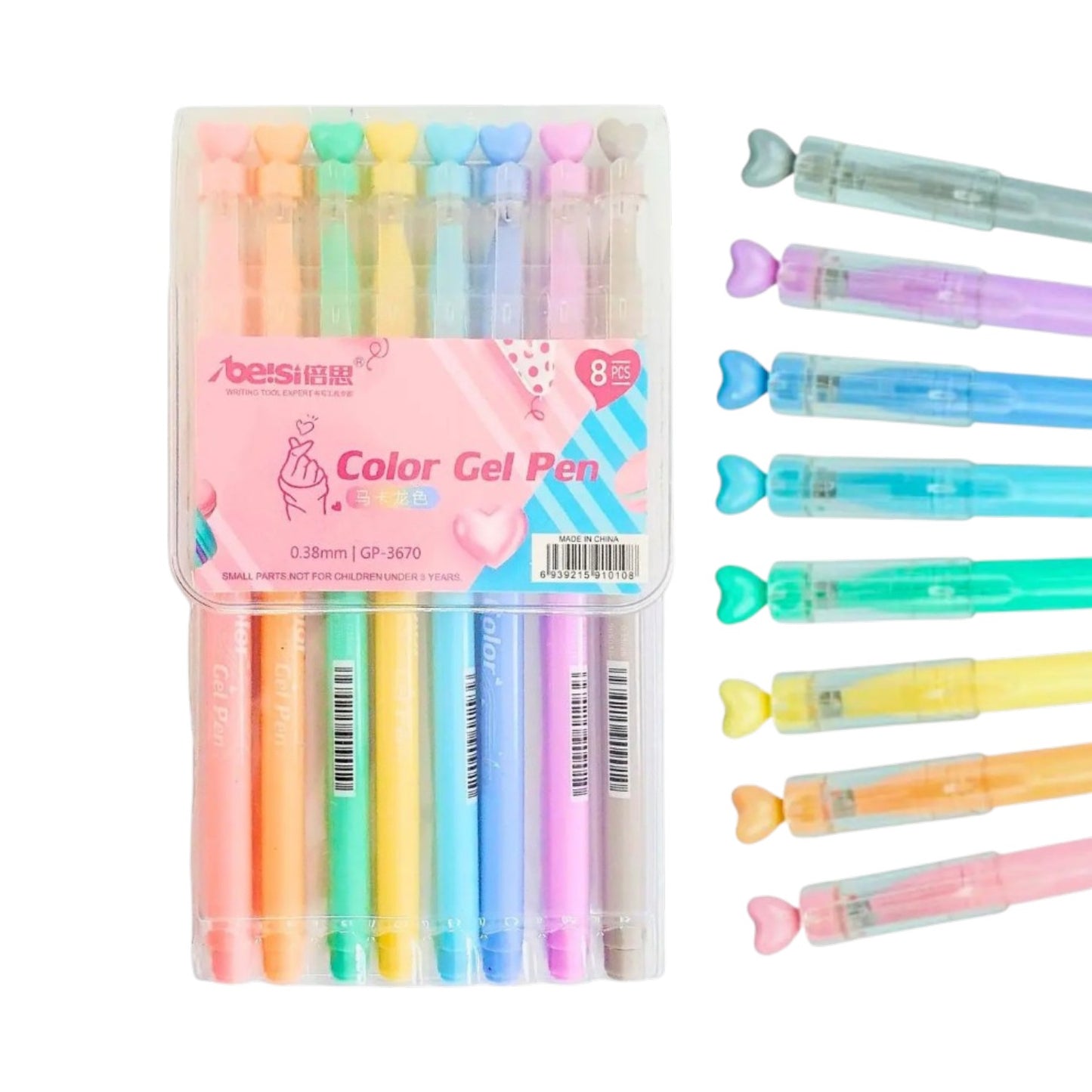 Lovely Gel Pastel  Pen Kit with 8 Colors - 5mm