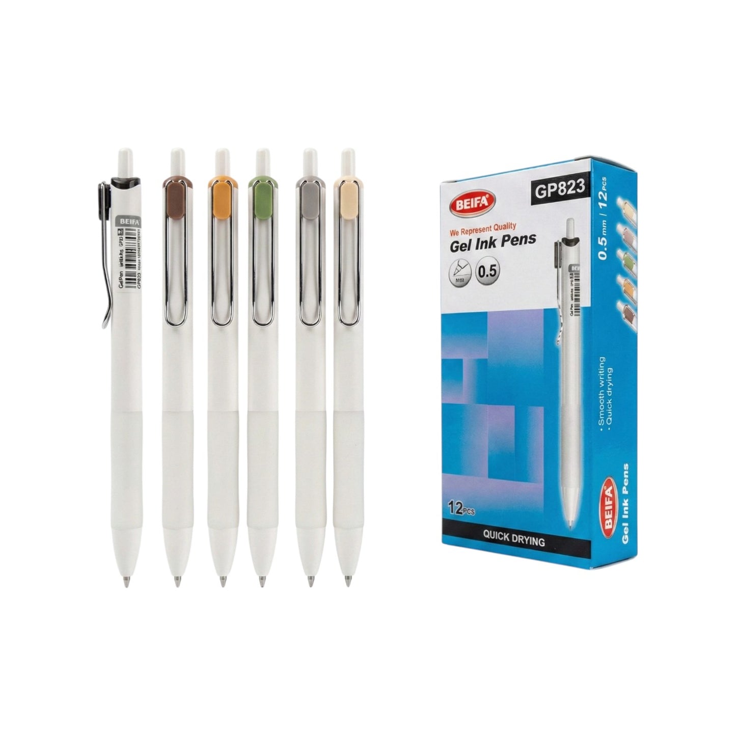 Beifa Fast-Drying Black Gel Pen 0.5mm – Model GP823-01B7