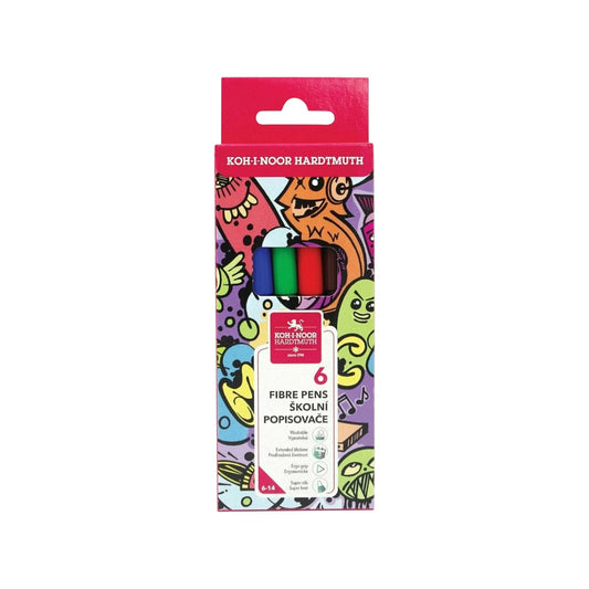 Koh-I Noor Teenage Felt-Tip Pens, Set of 6 & 24, Cardboard