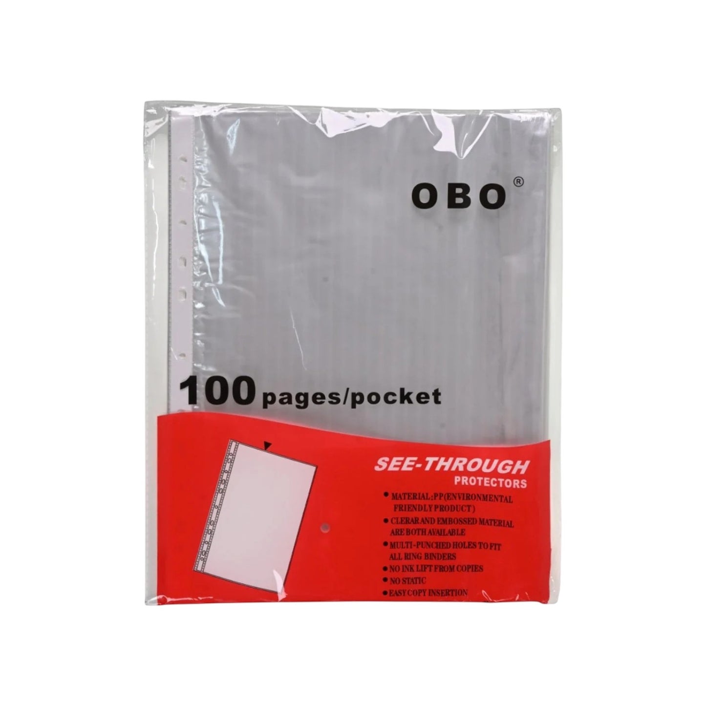 OBO Belal 1190 Transparent Pocket File High Quality A4 50 Pages - 0.09 mm