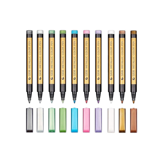 Metallic Brush Marker Pens Set of 10