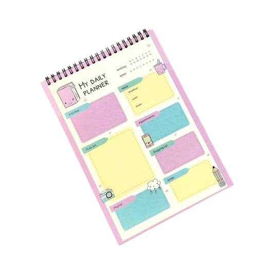 Yassin Daily Planner Notebook, Wire-Bound, 50 Sheets, B5 Size - NO: 1291