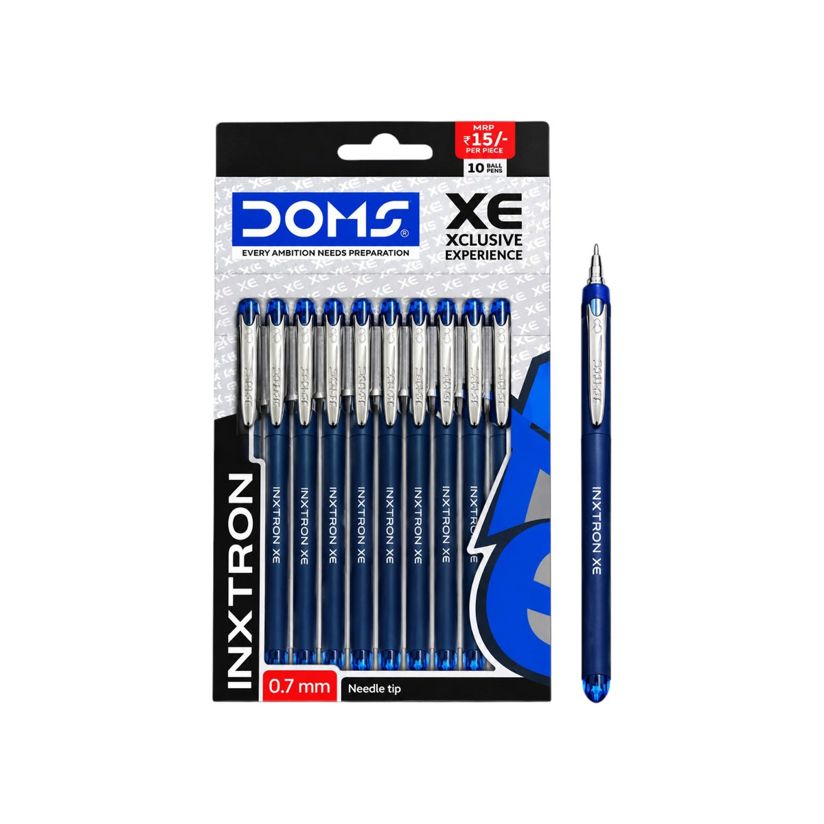 Doms Inxtron XE Ball Pen| 0.7mm Needle Tip | Soft Rubberized Grip