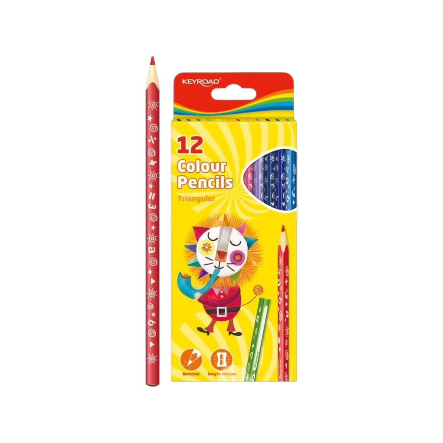 Wooden Pencils Medical 12 Color Triangle Keyroad Model KR971273