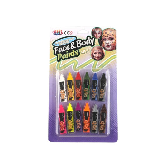 12-Colour Magic Wand Face Crayons Oil Paint Set for Kids' Hand Painting