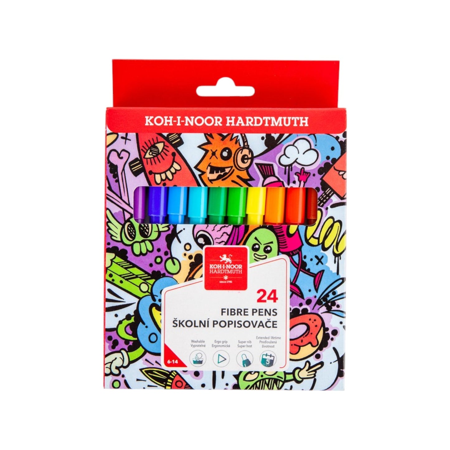 Koh-I Noor Teenage Felt-Tip Pens, Set of 6 & 24, Cardboard