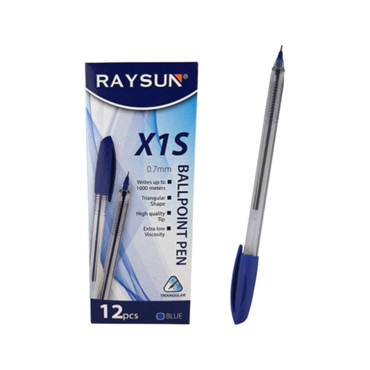 RaySun X1S 0.7 mm. Ballpoint Pen – Pack of 12 – BLUE