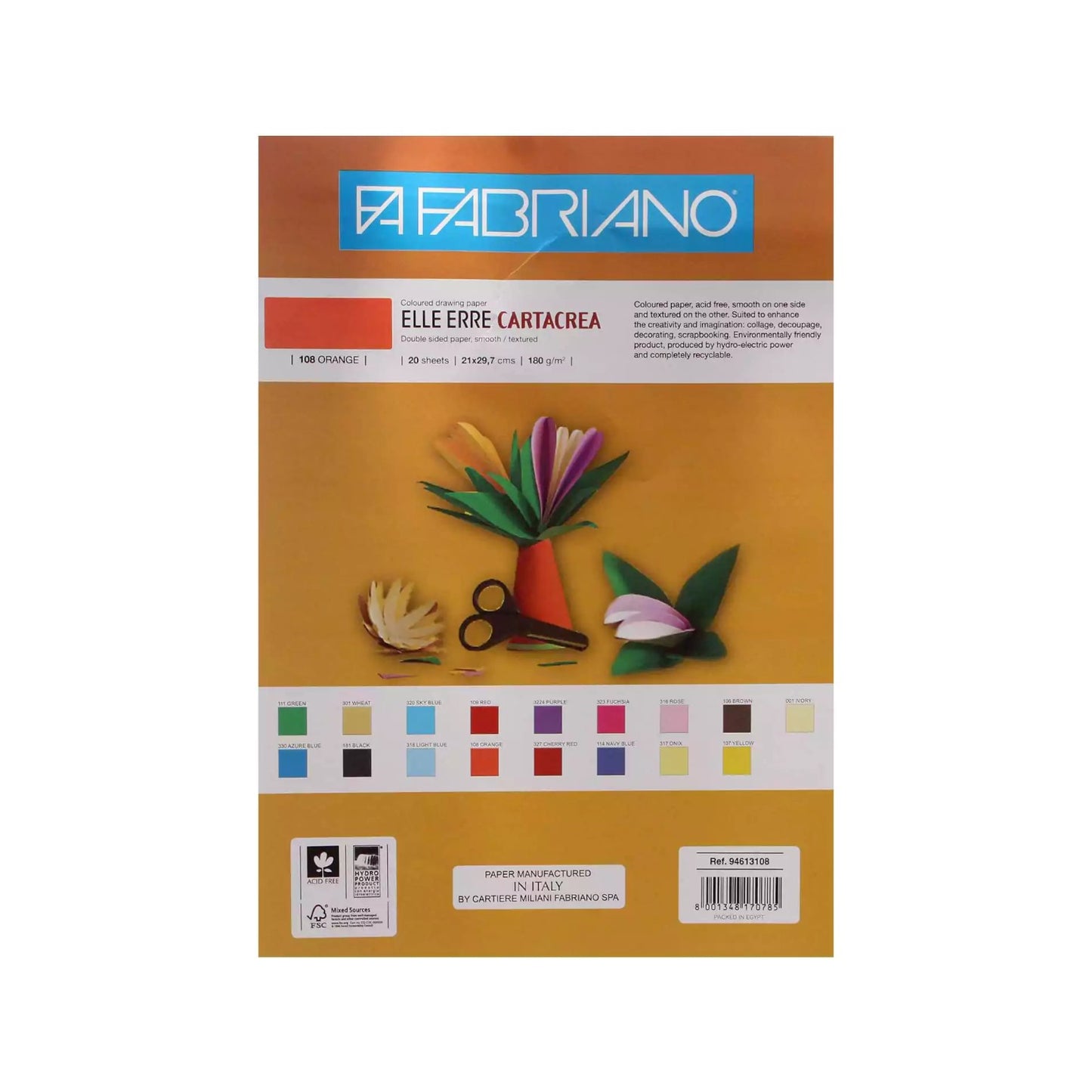 Fabriano  Sketchbook, size 21 * 29.7 cm, 20 sheets