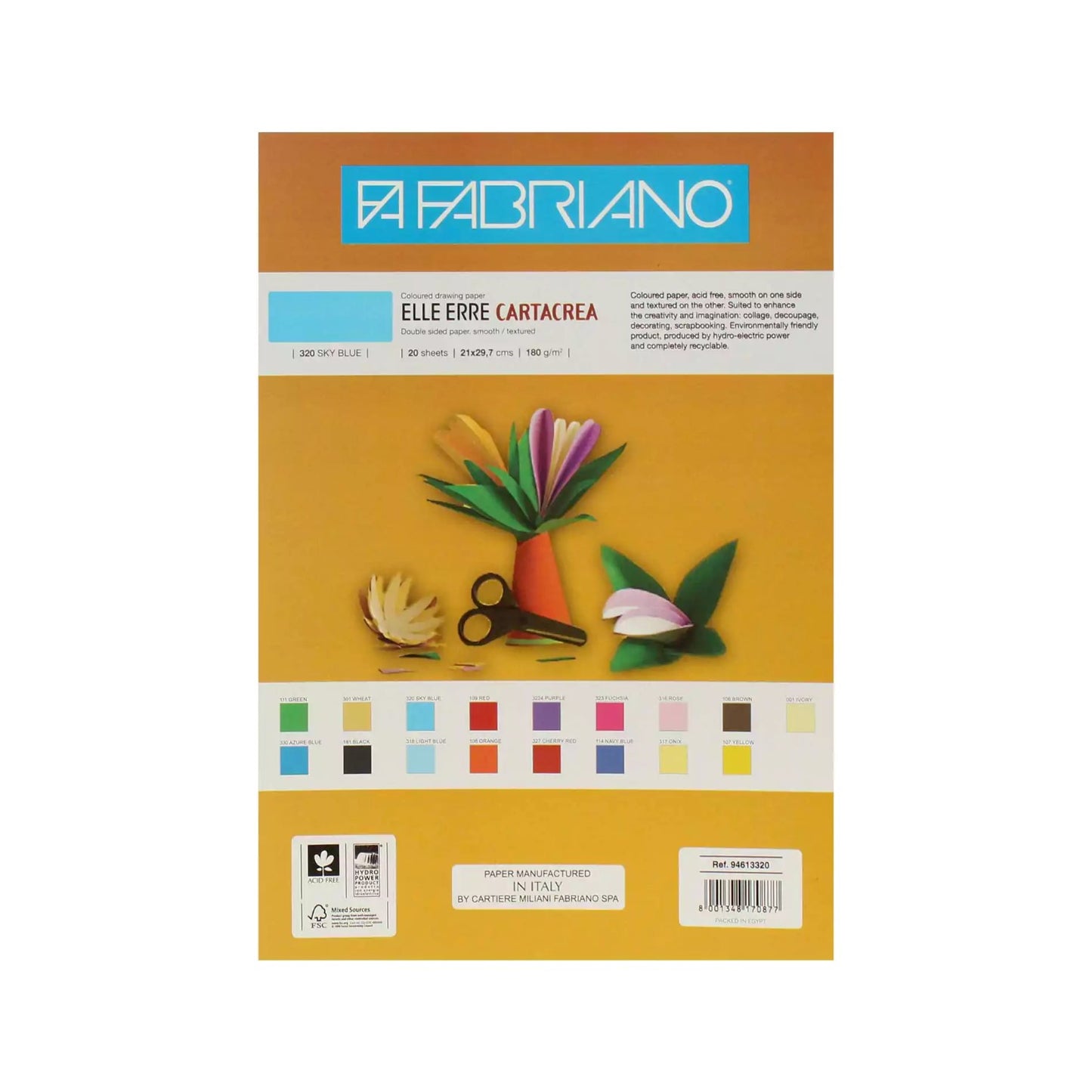 Fabriano  Sketchbook, size 21 * 29.7 cm, 20 sheets