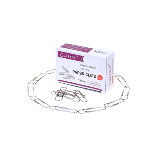 Corex Paper Clip 33 mm Box of 100