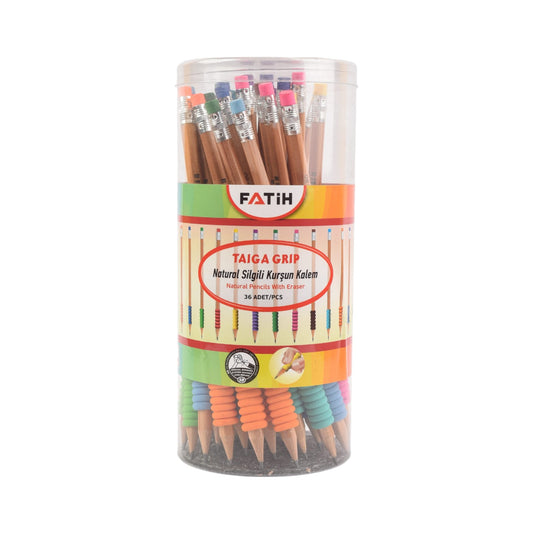 Pencil With An Eraser Equipped With A Comfortable Front Grip For Writing In Many Colors * 1 Pencil *(Wooden, Multi-Color) HB / Graphite -17180