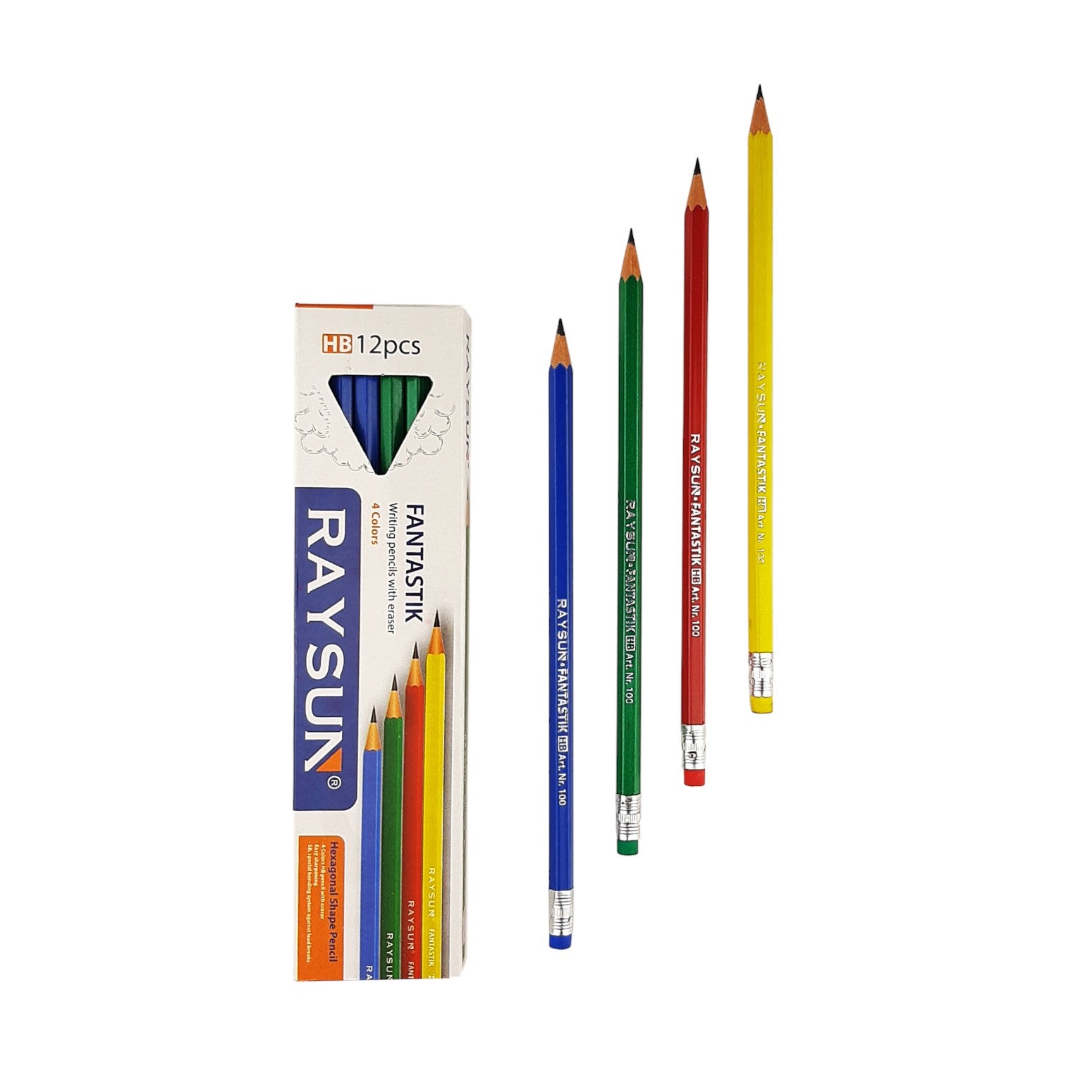Raysun – Fantastik – Hb – Pack Of 1 Pencils With Eraser ( 4 Color ...