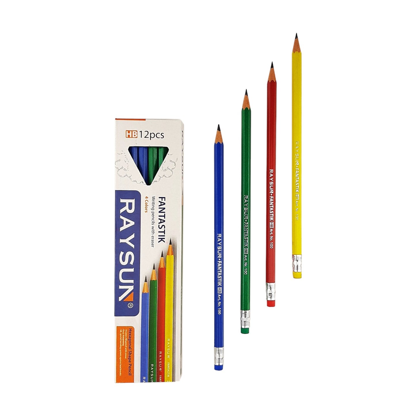 Raysun – Fantastik – Hb – Pack Of 1 Pencils With Eraser ( 4 Color )