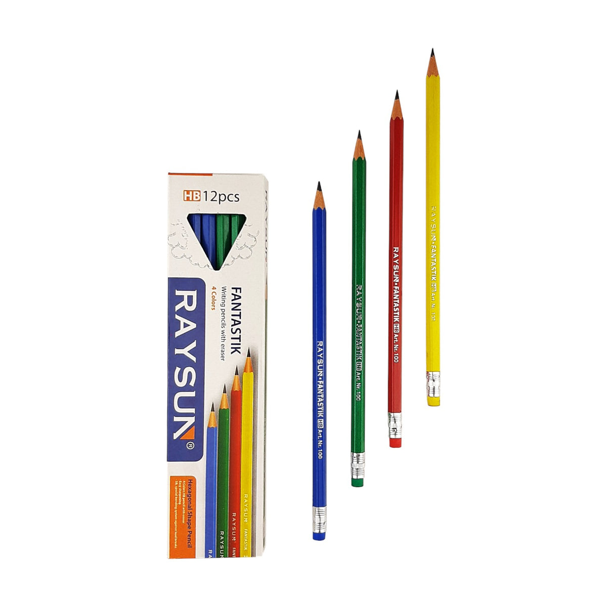 Raysun – Fantastik – Hb – Pack Of 1 Pencils With Eraser ( 4 Color )