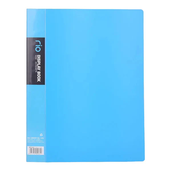 Midgo A4 Office Clear Book 40 Pockets  Baby Blue