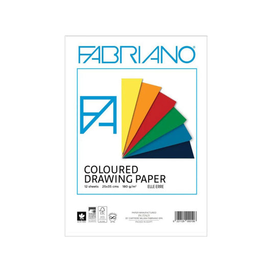 Fabriano Sketch Book, Size 25 * 35 Cm, 12 Sheets, White Paper, Assorted colors