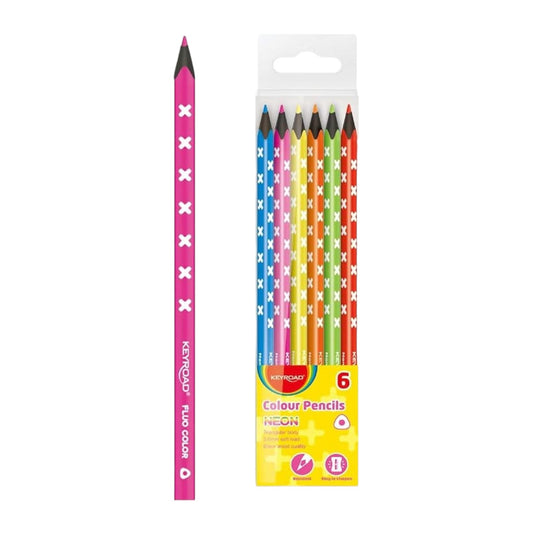 Keyroad Neon Flow Pencil Colors, Triangle, 6 Colors