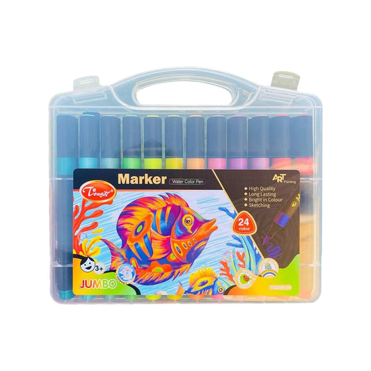 🖍️ 24 Colors Jumbo Water-Based Marker Set