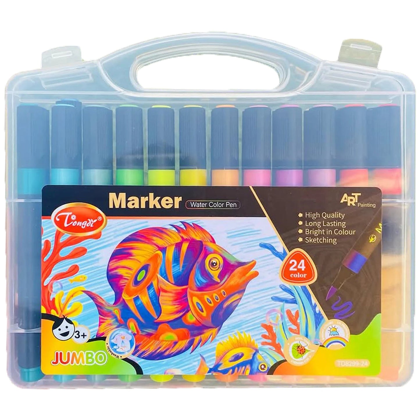 🖍️ 24 Colors Jumbo Water-Based Marker Set