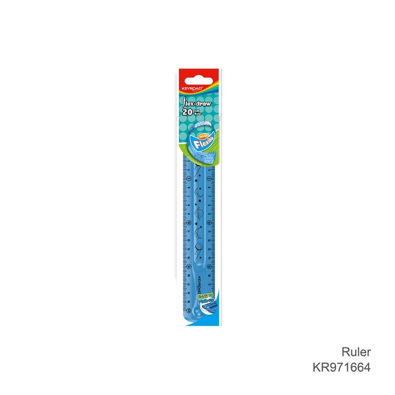 Keyroad KR971664 Colored Flexible Ruler, 20 cm Length
